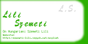 lili szemeti business card